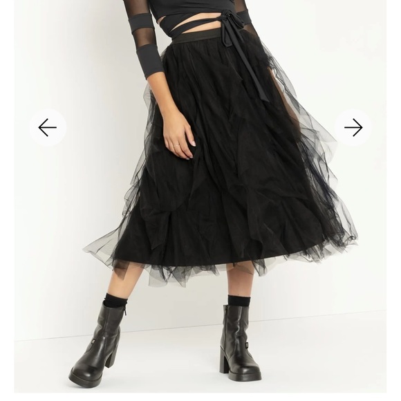 Blackmilk Dresses & Skirts - Blackmilk Black A-Line Tulle Midi Skirt